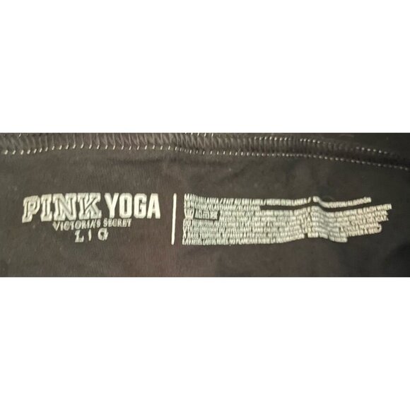 PINK VS Yoga Leggings Black Foldover Waist Size L Lounge Stretch Workout - Picture 3 of 3